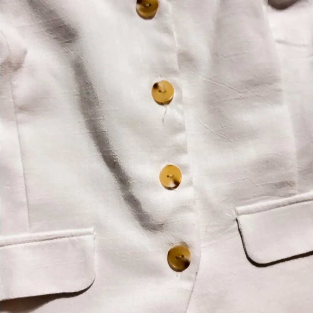 Monteau White Halter Top with Gold Buttons - Picture 2 of 6